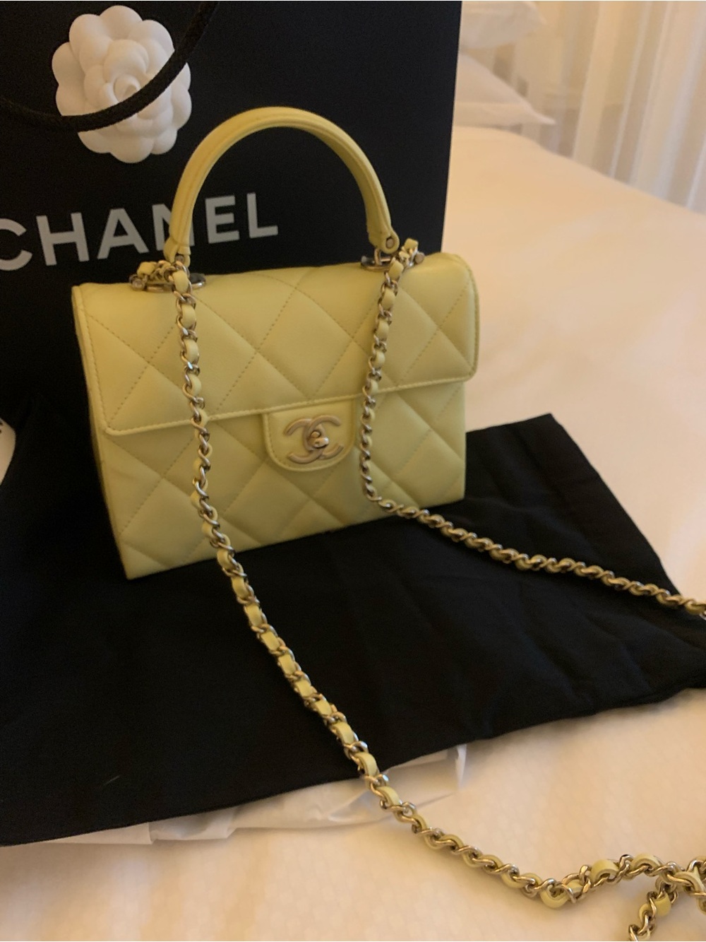 Absolutely stunning rare / collectible lemon 🍋  authentic leather Chanel purse.